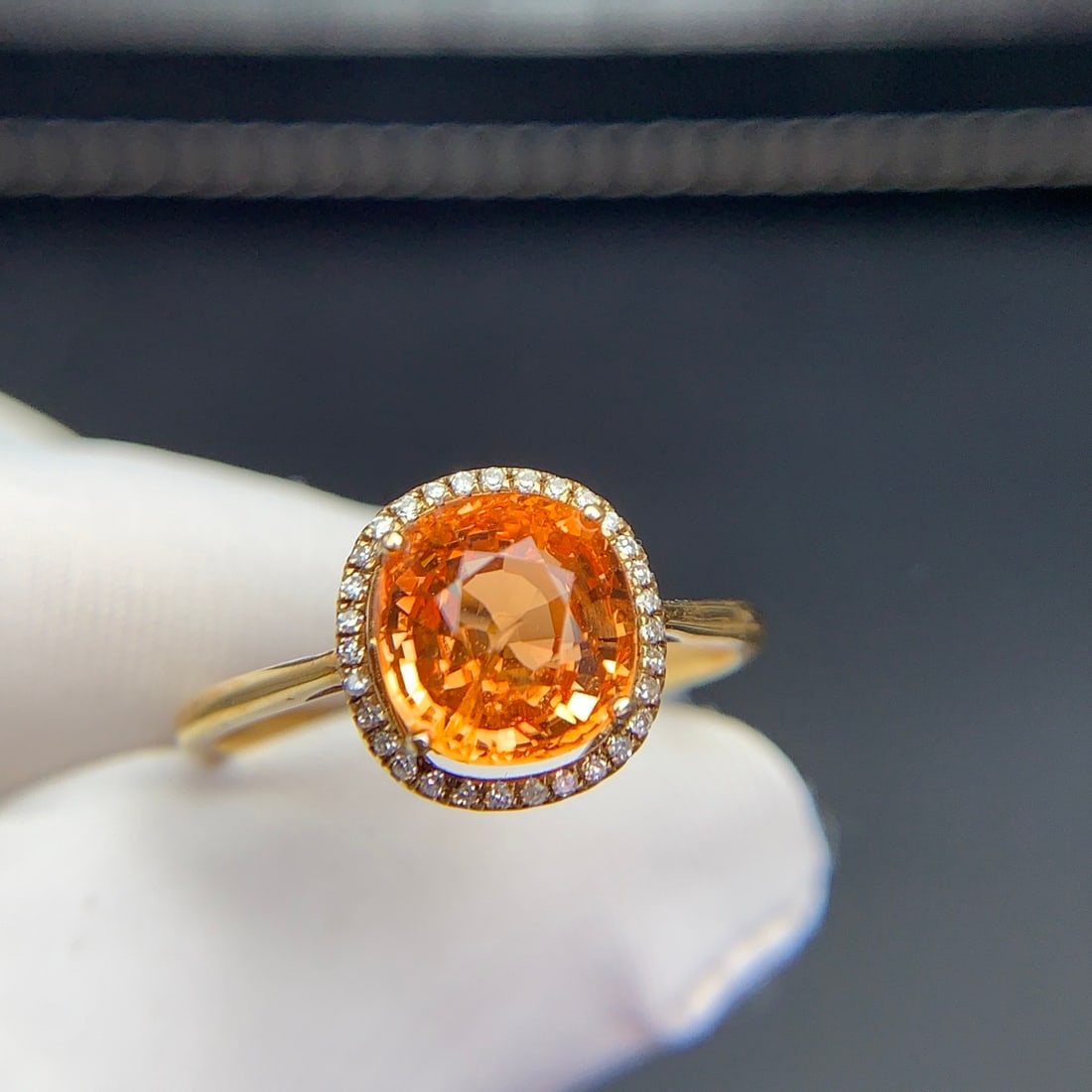 14k Gold 2.36 Ct Natural Spessartine & Diamond Ring - 3