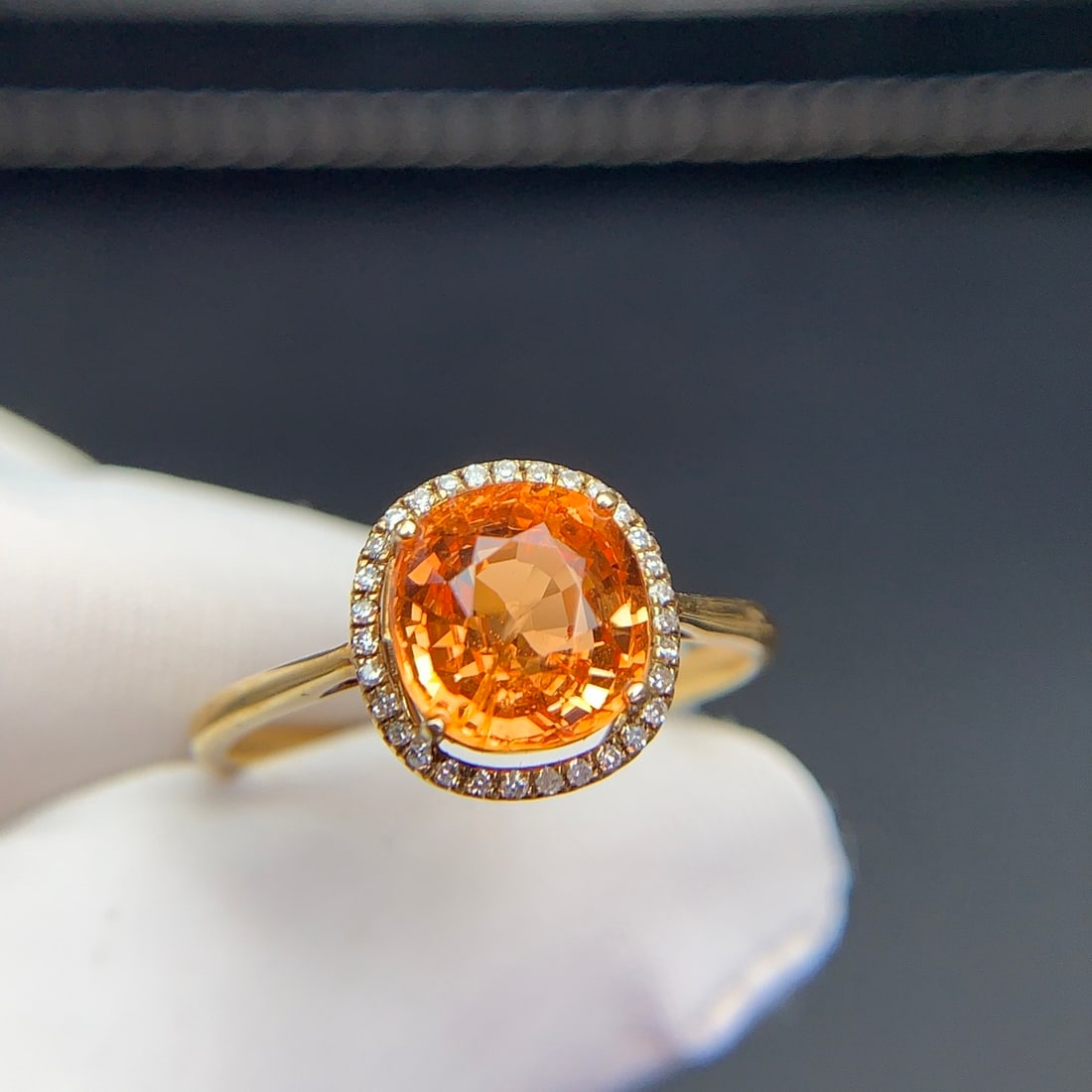14k Gold 2.36 Ct Natural Spessartine & Diamond Ring - 4