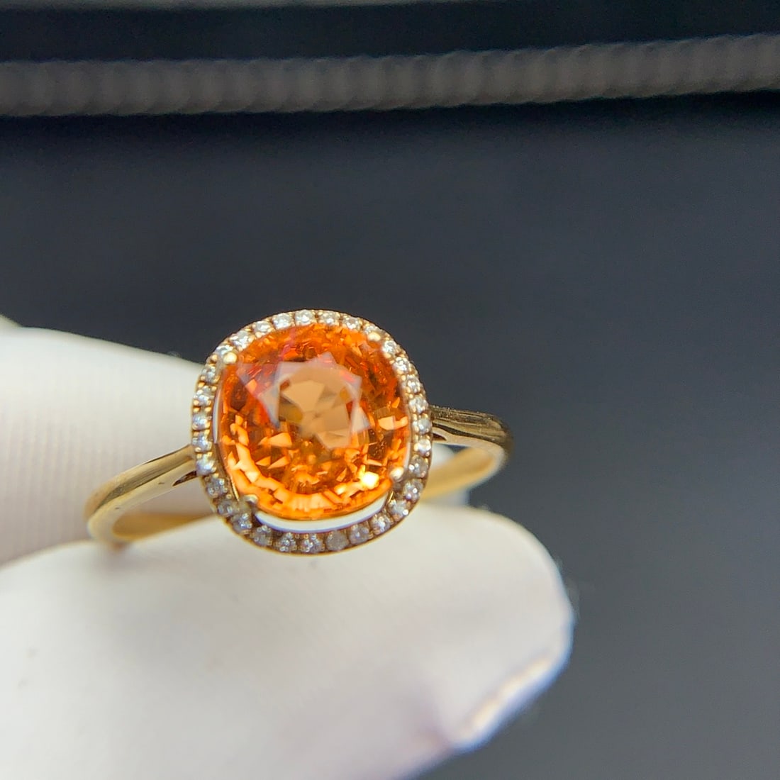 14k Gold 2.36 Ct Natural Spessartine & Diamond Ring - 5