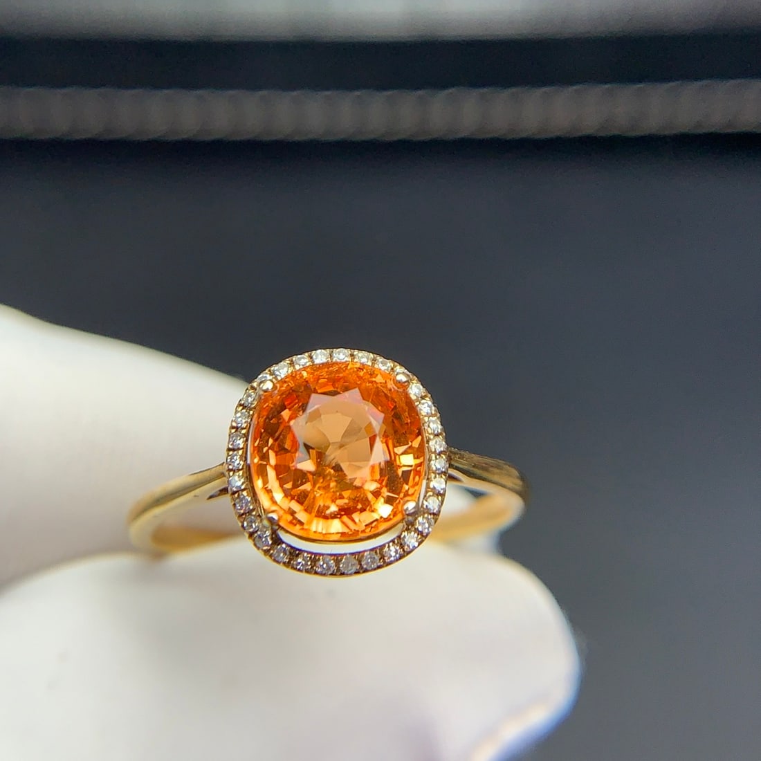 14k Gold 2.36 Ct Natural Spessartine & Diamond Ring - 7