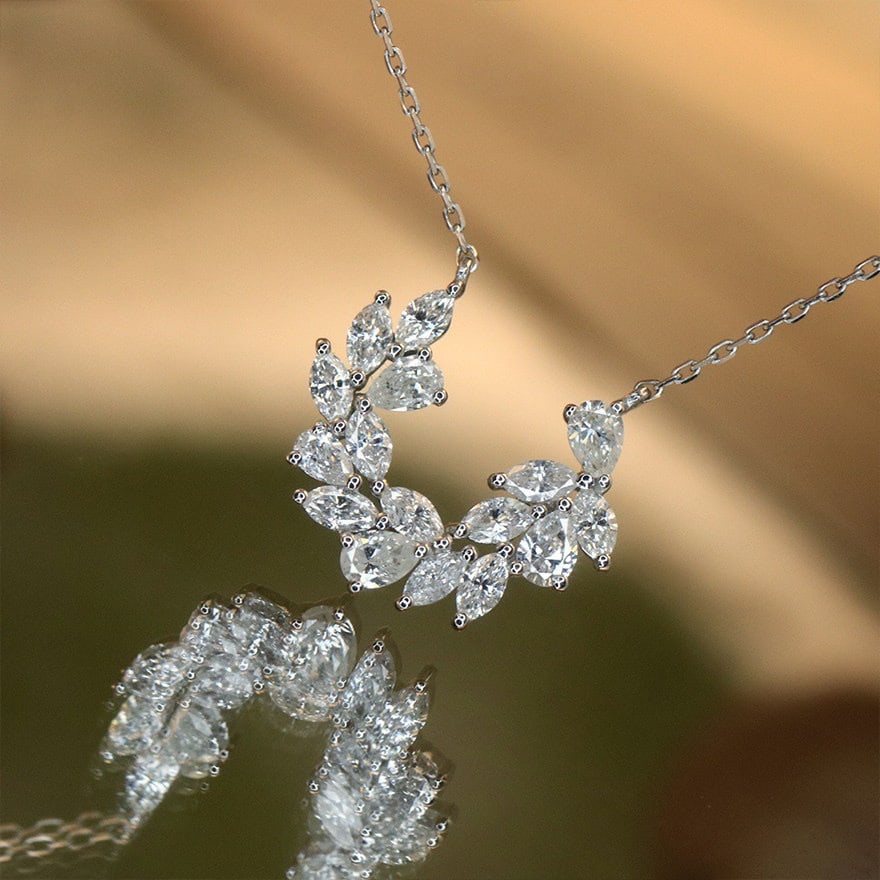 14k Gold 1 Ct Natural H Diamond Necklace - 4