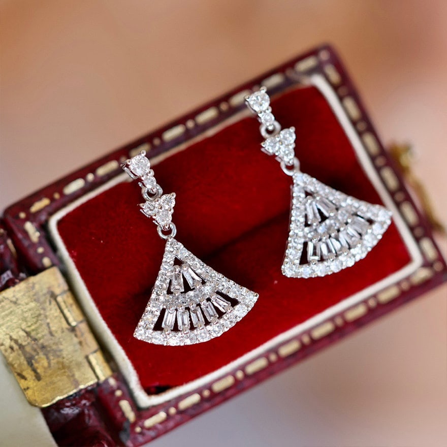 14k Gold 0.43 Ct Natural H Diamond Earrings - 6