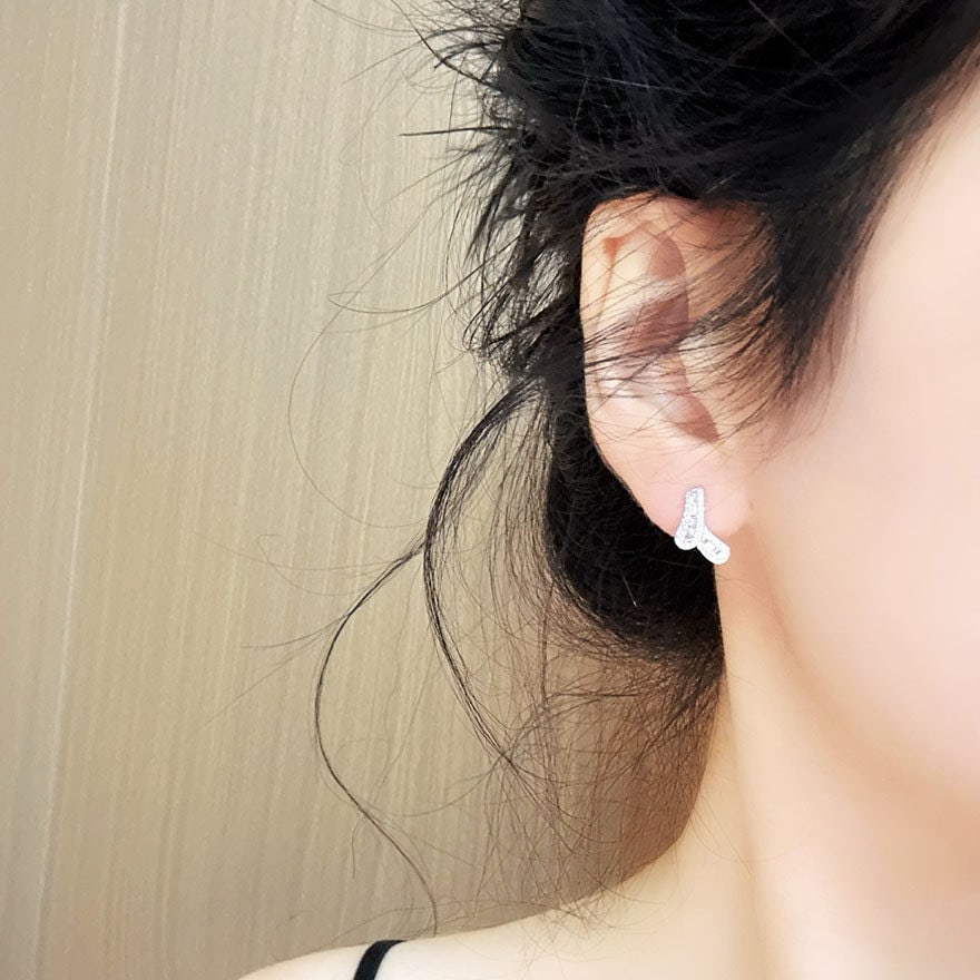 14k Gold 0.42 Ct Natural H Diamond Earrings - 6