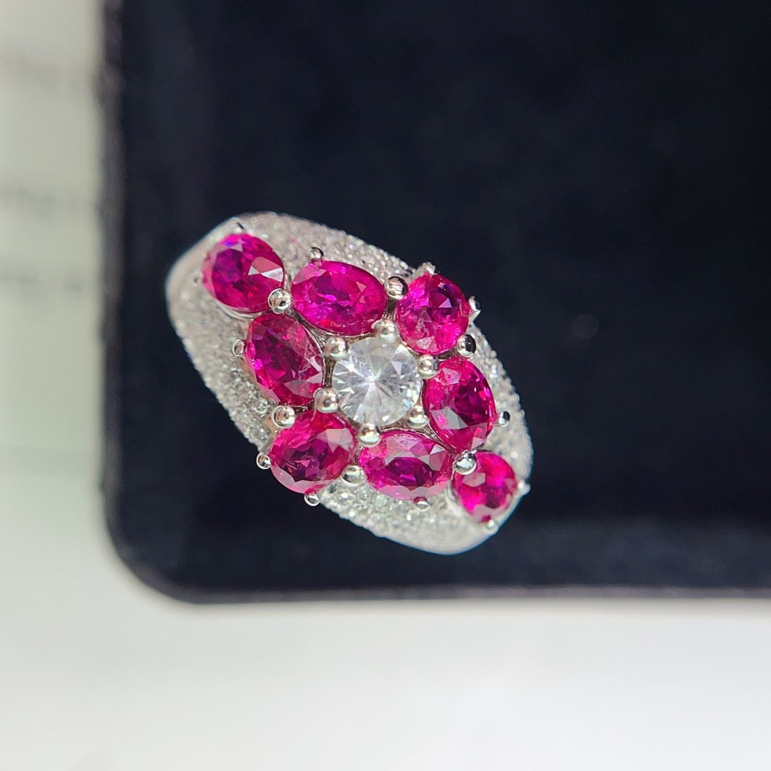 14k Gold 2.40 Ct Natural Ruby & Diamond & Sapphire Ring - 2