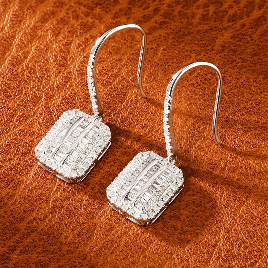 14k Gold 0.54 Ct Natural H Diamond Earrings - 2