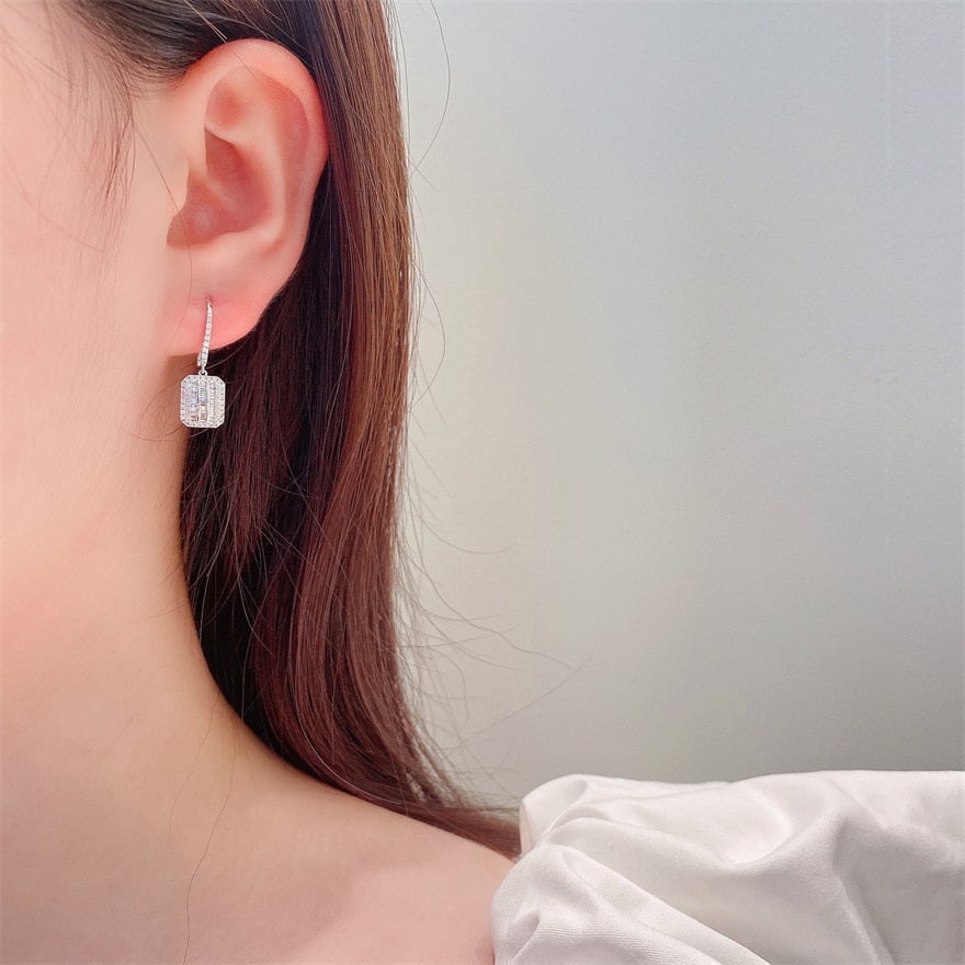 14k Gold 0.54 Ct Natural H Diamond Earrings - 4