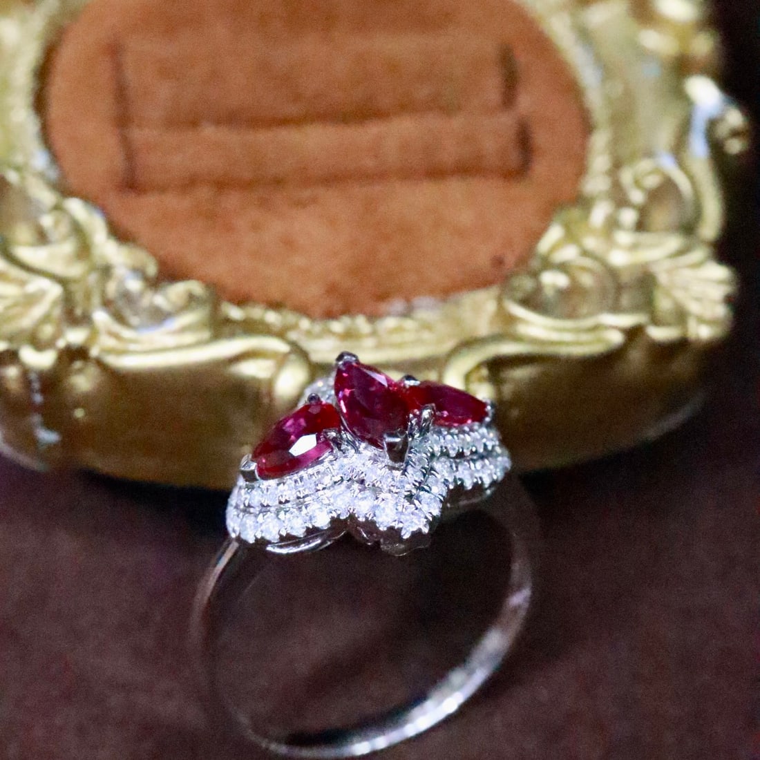 14k Gold 1.28 Ctw Natural Ruby & Diamond Ring - 2
