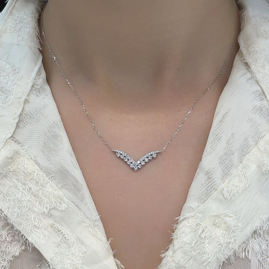 14k Gold 0.5 Ct Natural H Diamond Necklace - 2