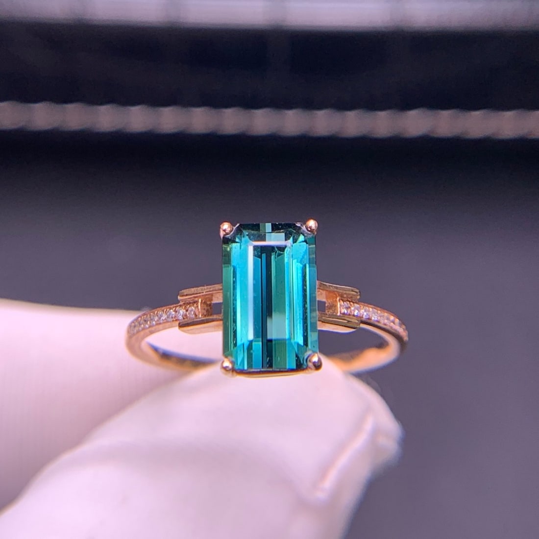 14k Gold 1.98 Ct Natural Tourmaline & Diamond Ring - 2