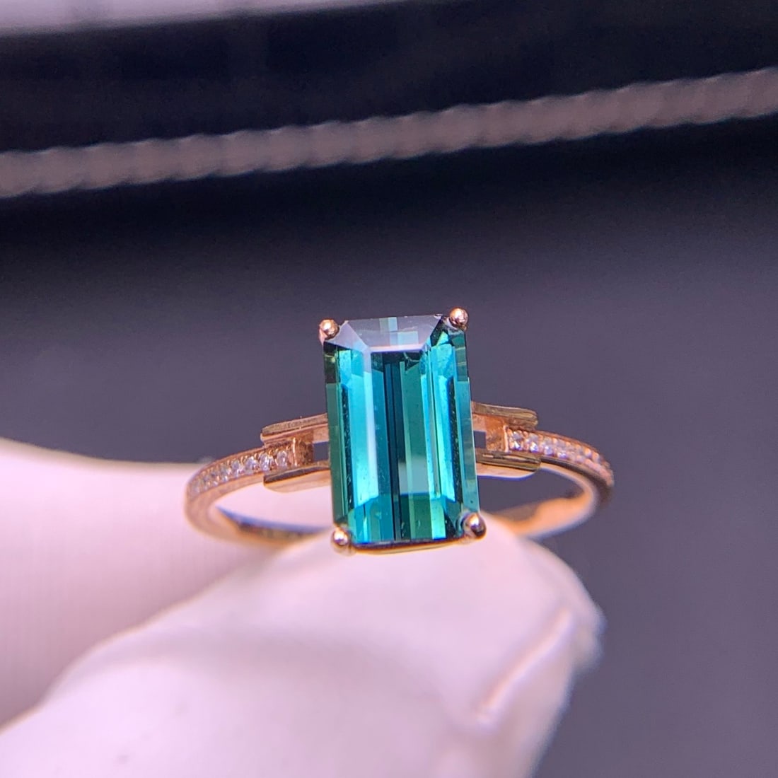 14k Gold 1.98 Ct Natural Tourmaline & Diamond Ring - 3