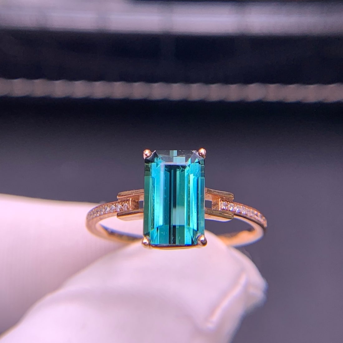 14k Gold 1.98 Ct Natural Tourmaline & Diamond Ring - 5