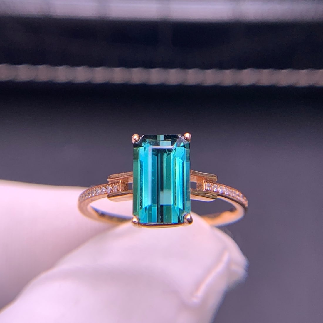 14k Gold 1.98 Ct Natural Tourmaline & Diamond Ring - 6