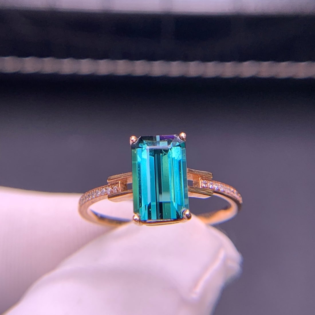 14k Gold 1.98 Ct Natural Tourmaline & Diamond Ring - 7