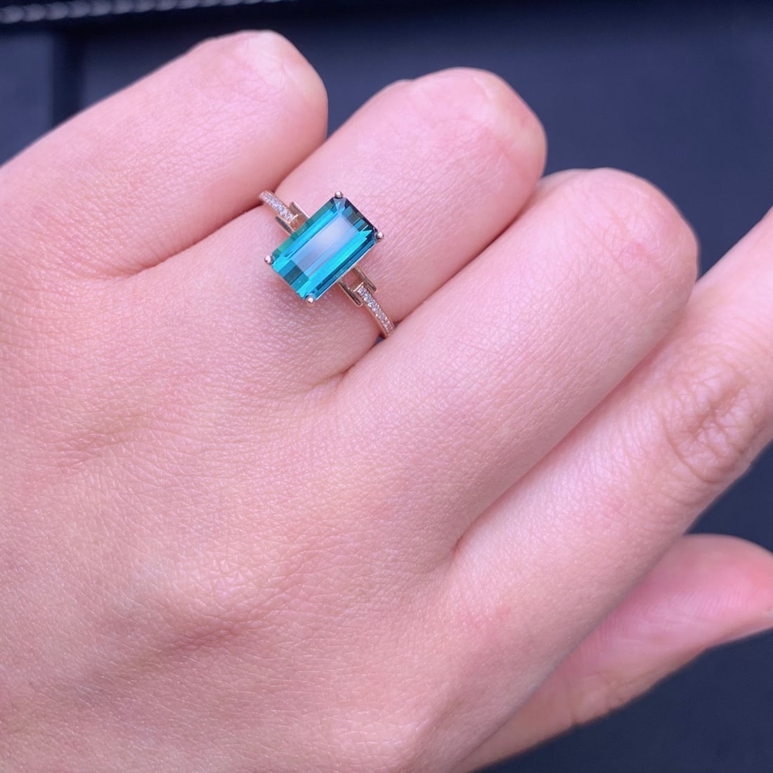 14k Gold 1.98 Ct Natural Tourmaline & Diamond Ring - 9