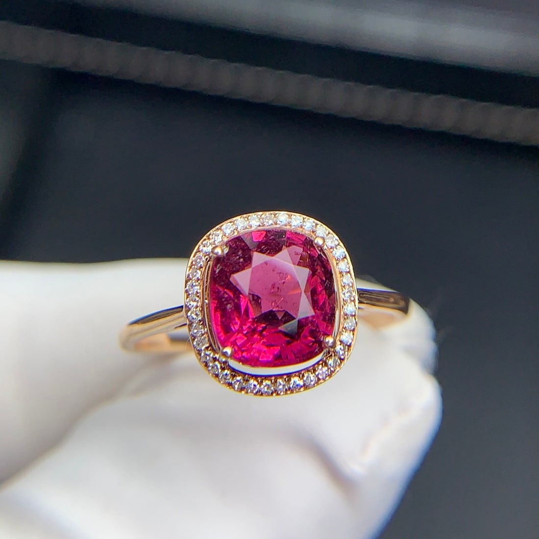 14k Gold 1.9 Ct Natural Tourmaline & Diamond Ring - 3