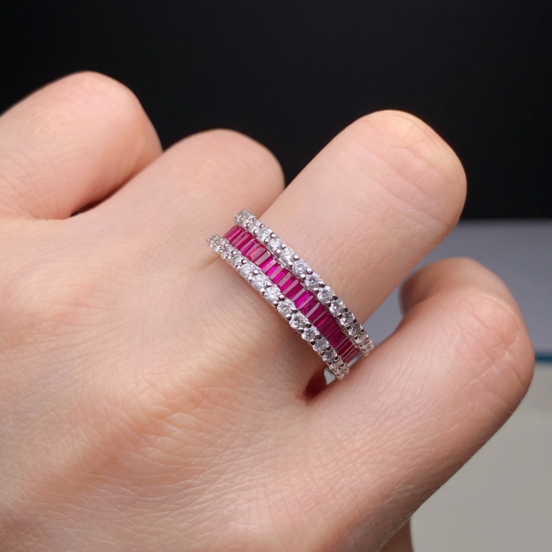 14k Gold 3.40 Ctw Natural Ruby & Diamond Ring - 3