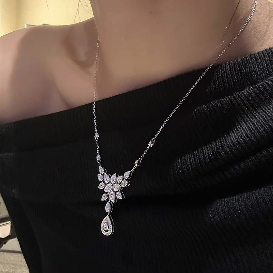 14k Gold 0.4 Ct Natural H Diamond Necklace - 4