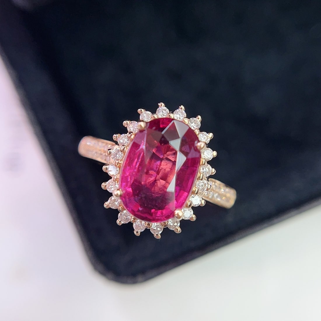 14k Gold 2.00 Ct Natural Tourmaline & Diamond Ring - 2