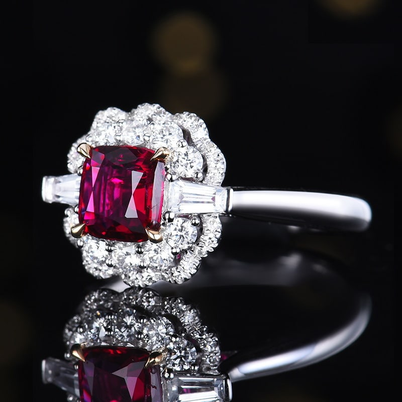 14k Gold 1.57 Ctw Natural Ruby & Diamond Ring - 2