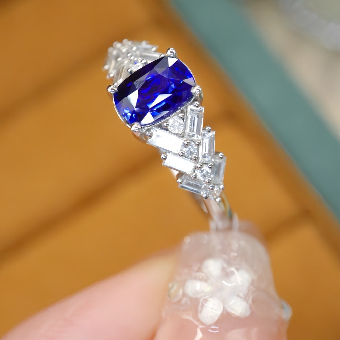 14k Gold 1.57 Ctw Natural Sapphire & Diamond Ring - 2