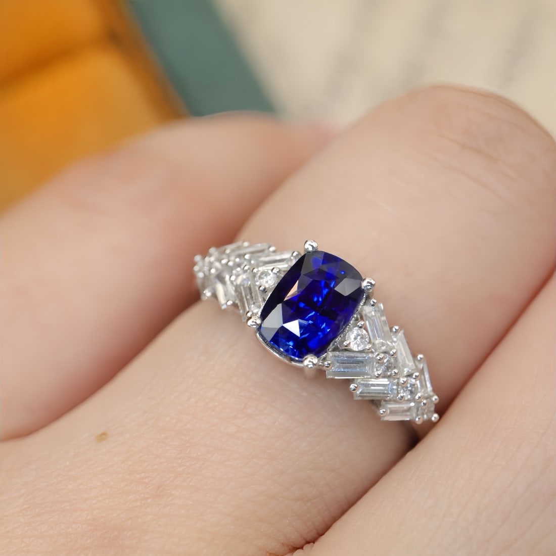 14k Gold 1.57 Ctw Natural Sapphire & Diamond Ring - 5