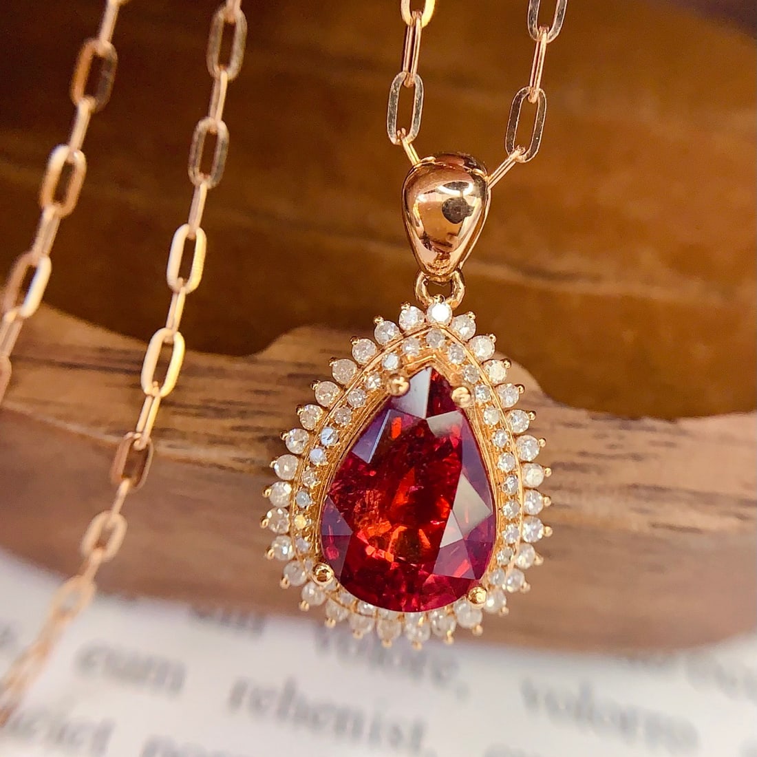 14k Gold 2.8 Ct Natural Tourmaline & Diamond Pendant( Without Chain ) - 2