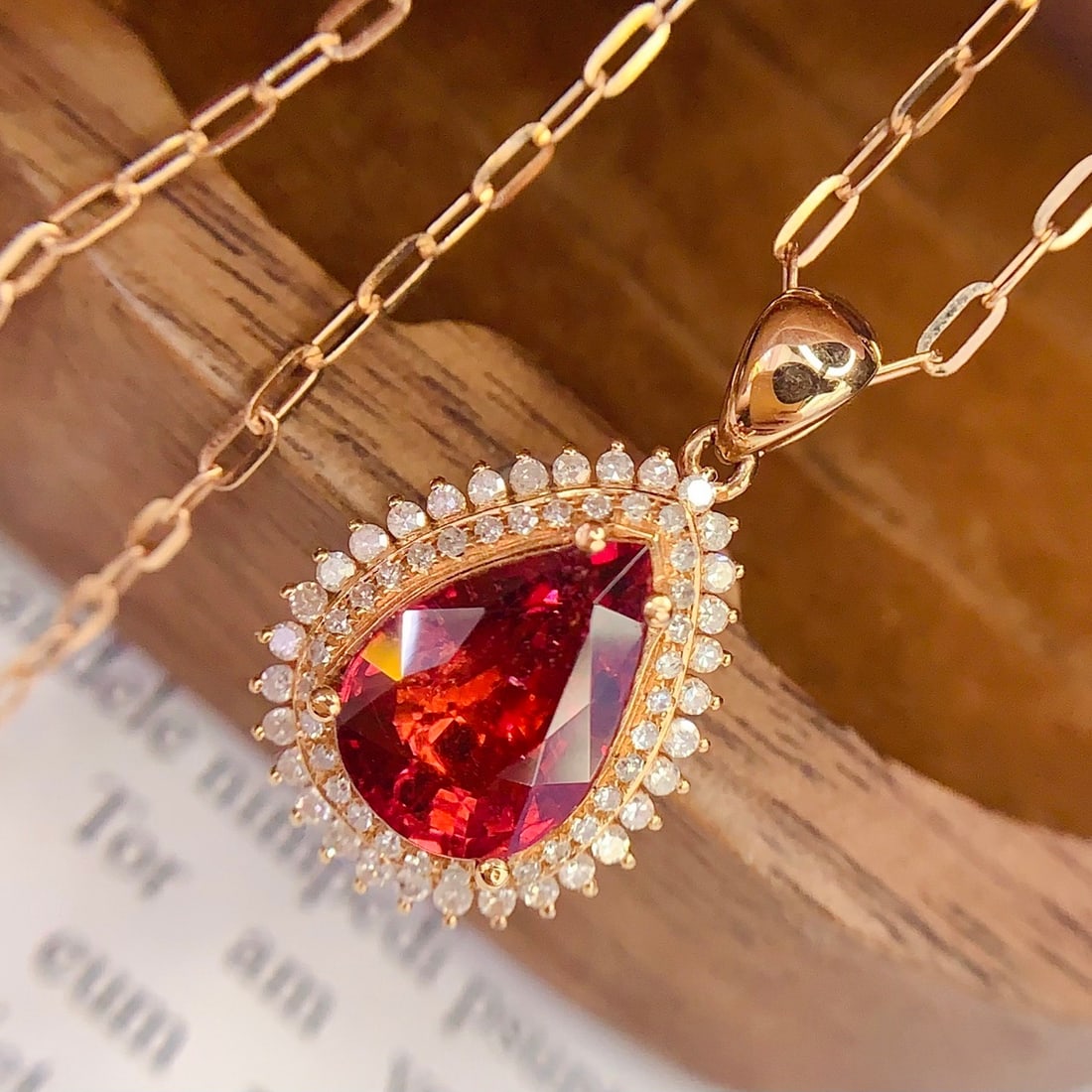 14k Gold 2.8 Ct Natural Tourmaline & Diamond Pendant( Without Chain ) - 5