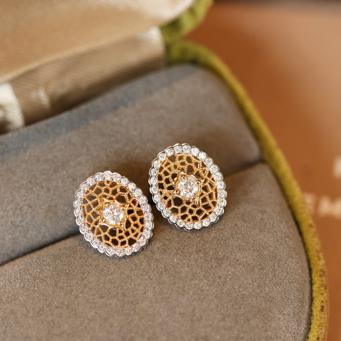 14k Gold 0.45 Ct Natural H Diamond Earrings - 2