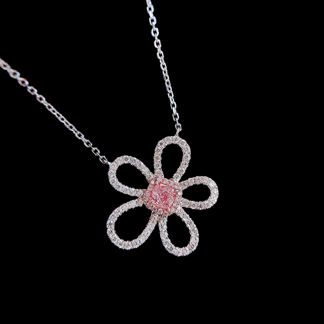 14k Gold 0.64 Ctw Natural Pink Diamond & Diamond Necklace - 2