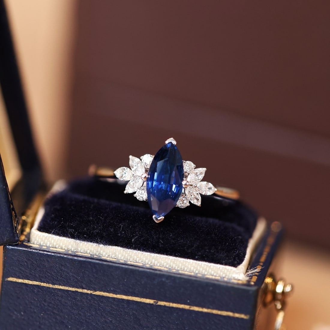 14k Gold 1.61 Ctw Natural Sapphire & Diamond Ring - 3