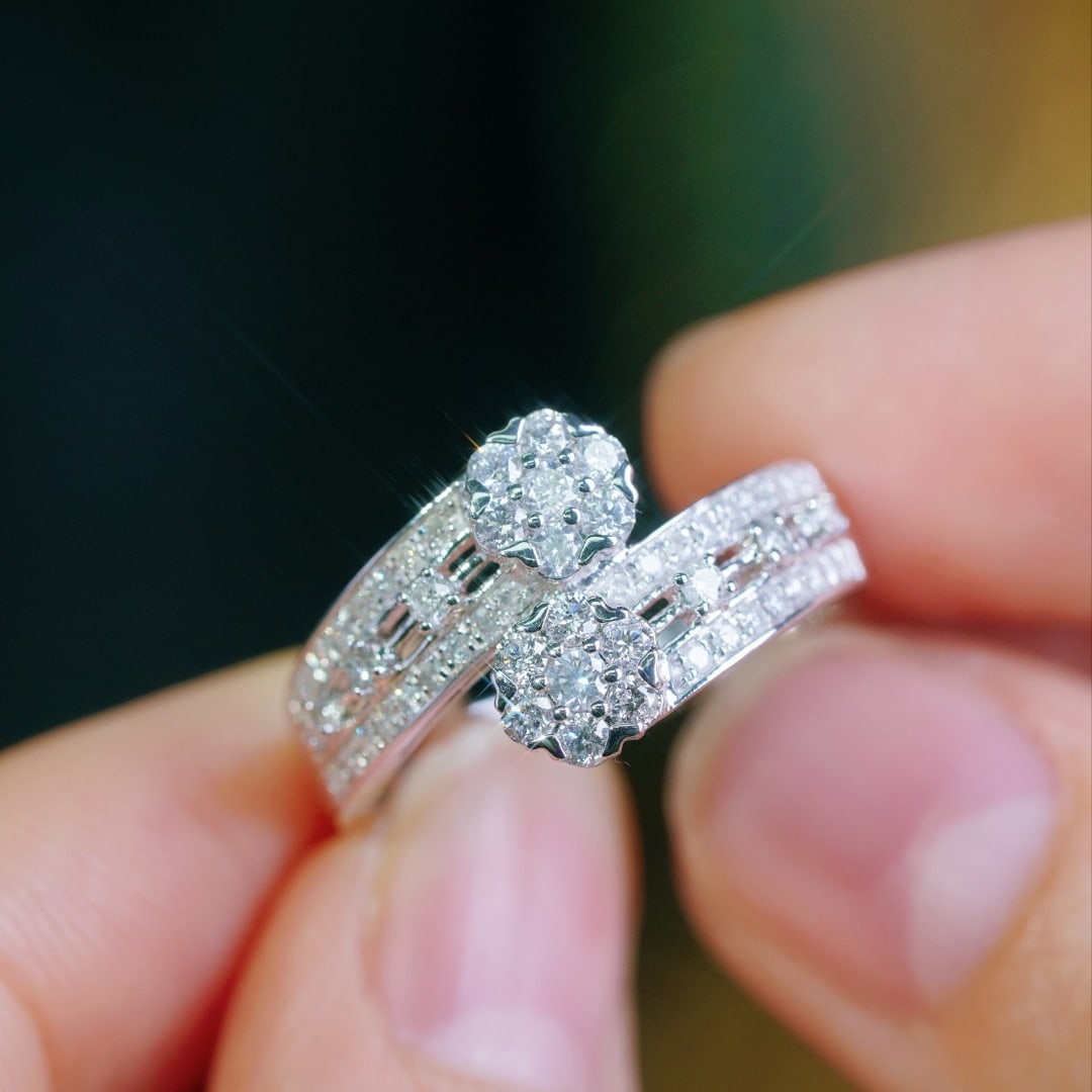14k Gold 0.90 Ct Natural H Diamond Ring - 5