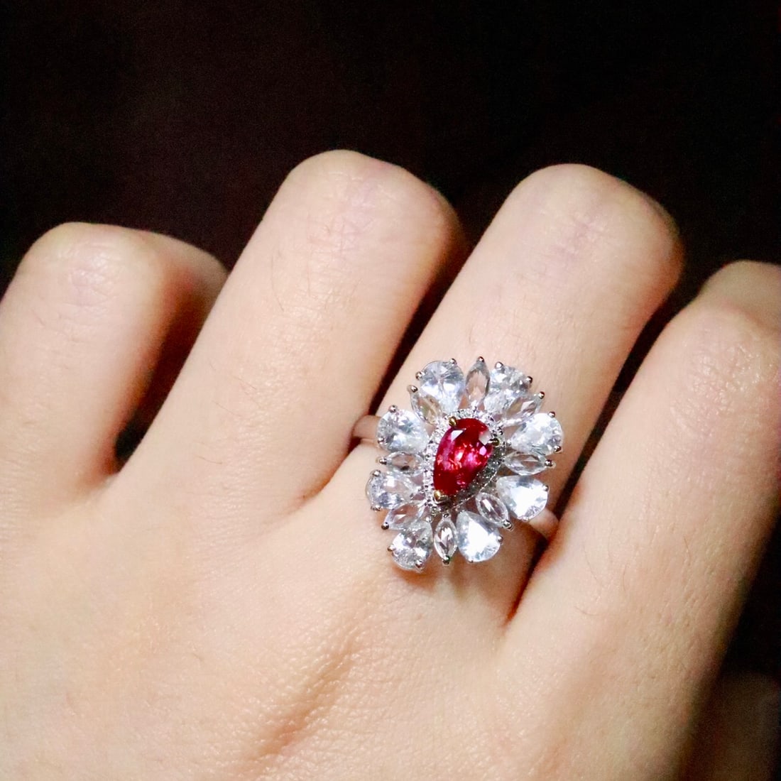 14k Gold 0.65 Ctw Natural Ruby & Diamond Ring - 5