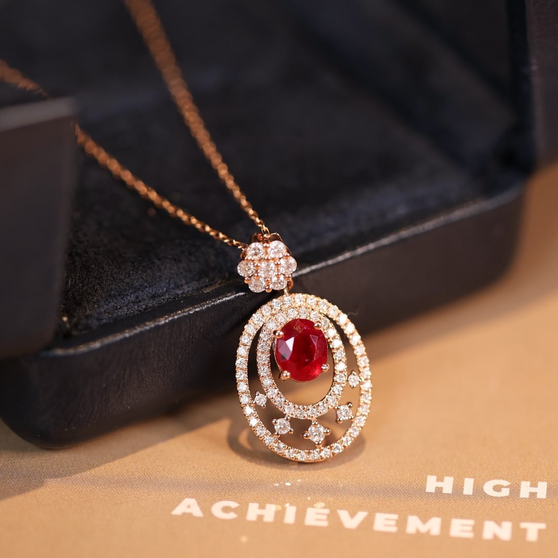 14k Gold 1.54 Ctw Natural Ruby & Diamond Pendant( Without Chain ) - 4