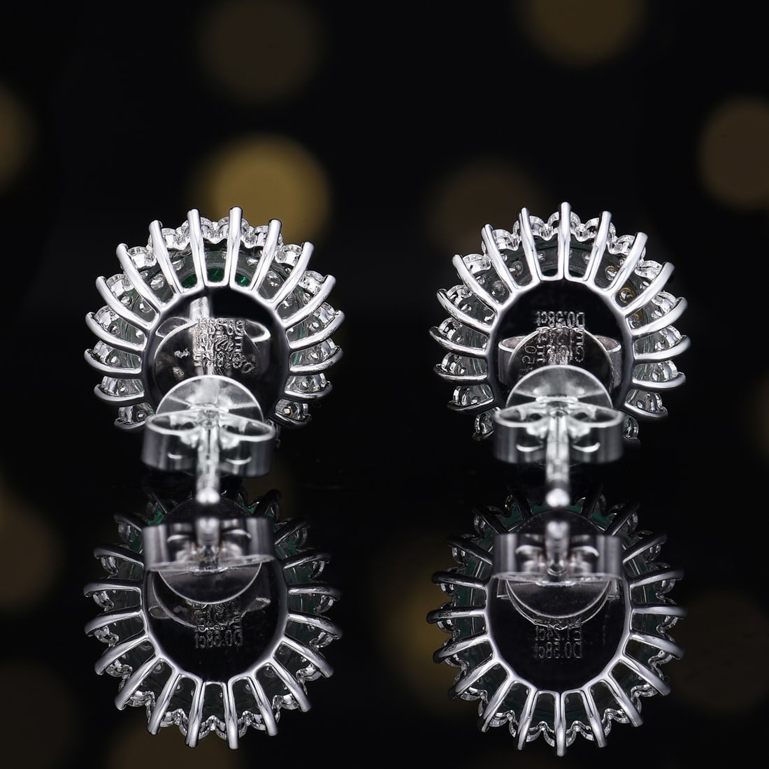 14k Gold 1.82 Ctw Vivid Green Natural Emerald & Diamond Earrings - 4