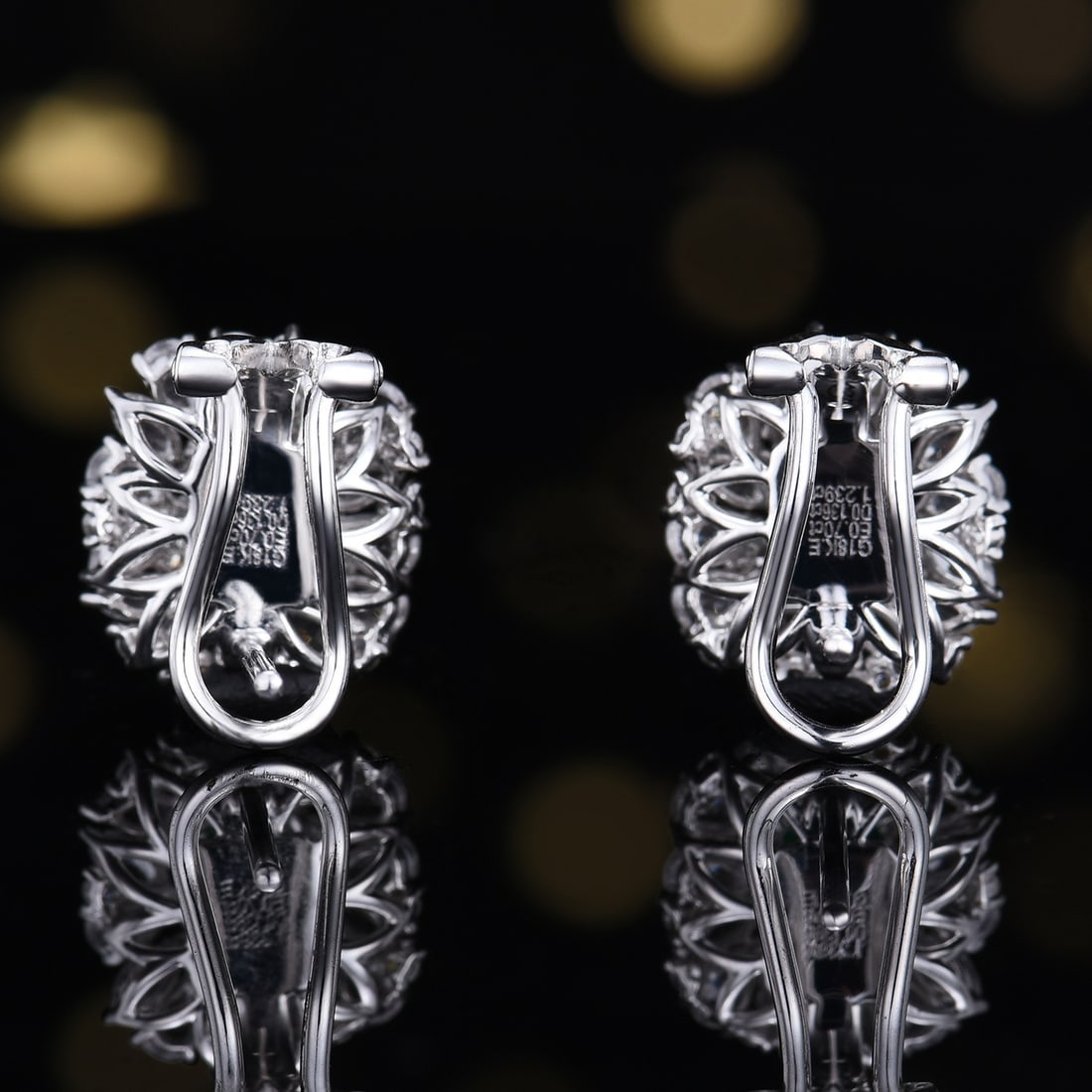 14k Gold 0.83 Ctw Vivid Green Natural Emerald & Diamond Earrings - 4