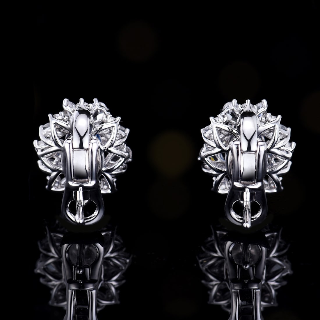 14k Gold 2.39 Ctw Natural Sapphire & Sapphire Earrings - 3