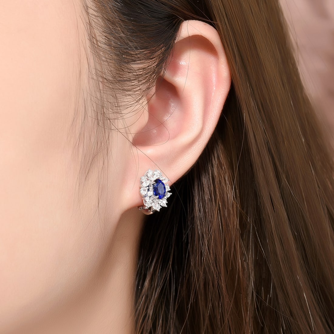 14k Gold 2.39 Ctw Natural Sapphire & Sapphire Earrings - 7