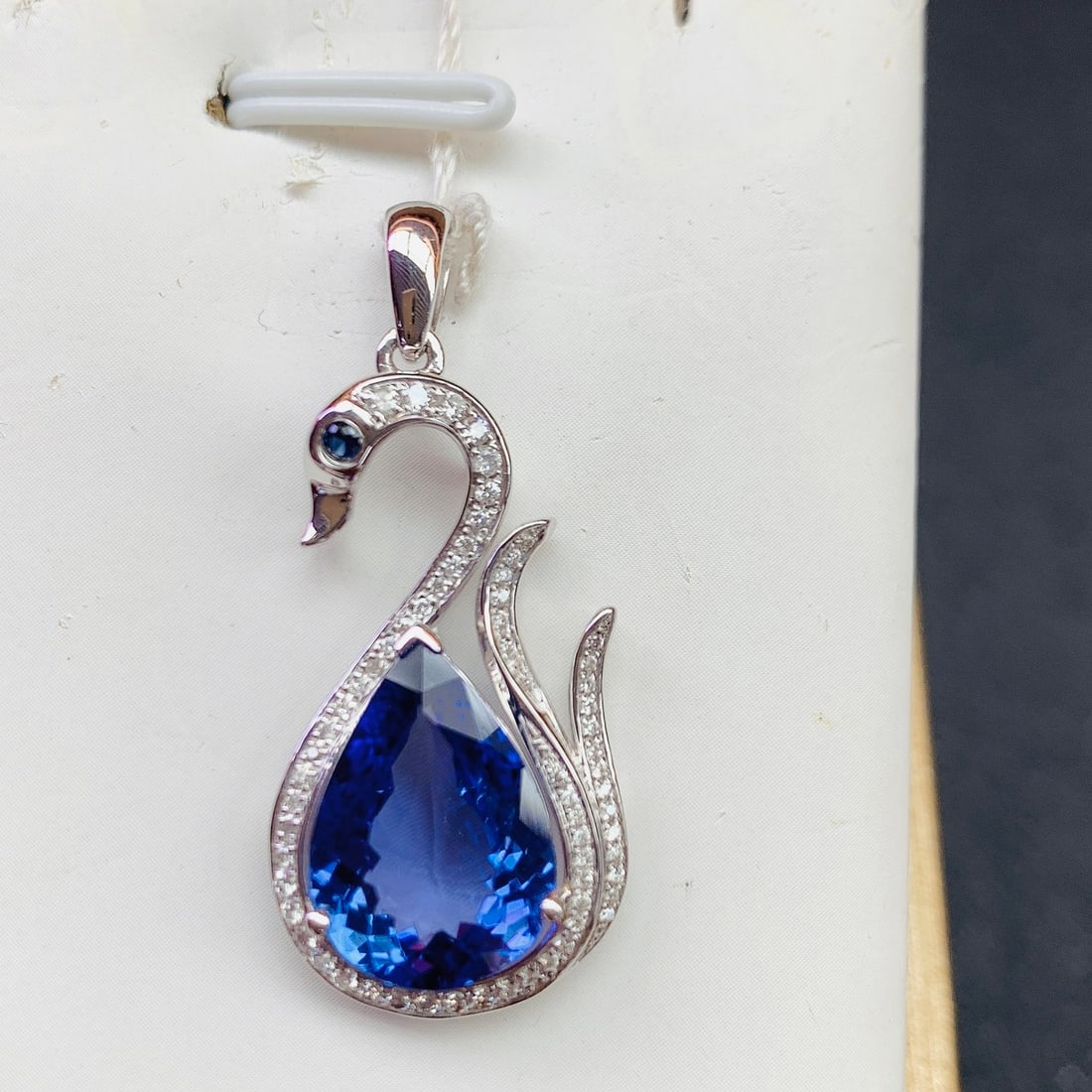 14k Gold 4.78 Ctw Natural Tanzanite & Diamond Pendant( Without Chain ) - 2