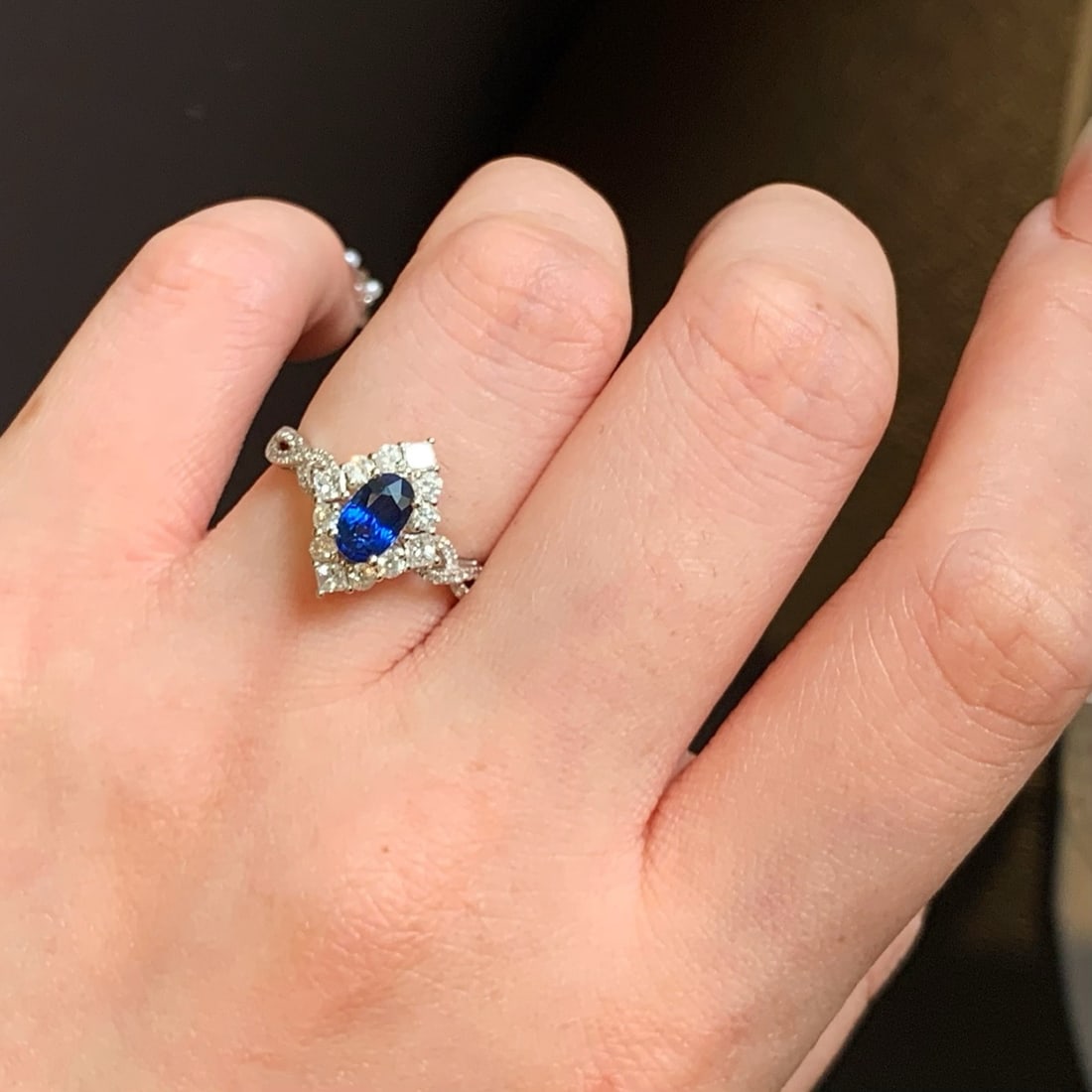 14k Gold 1.66 Ctw Natural Sapphire & Diamond Ring - 5