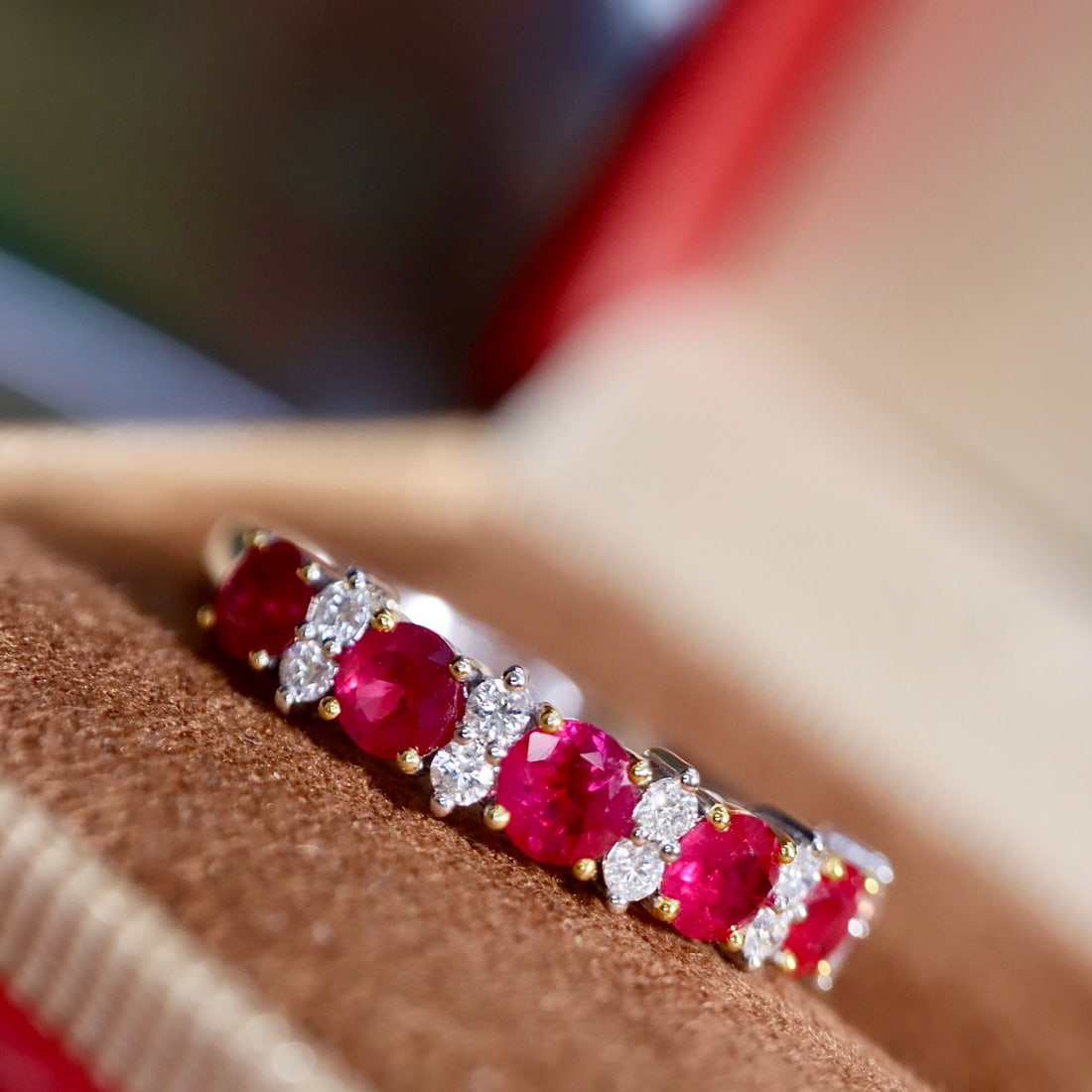 14k Gold 1.21 Ctw Natural Ruby & Diamond Ring - 2