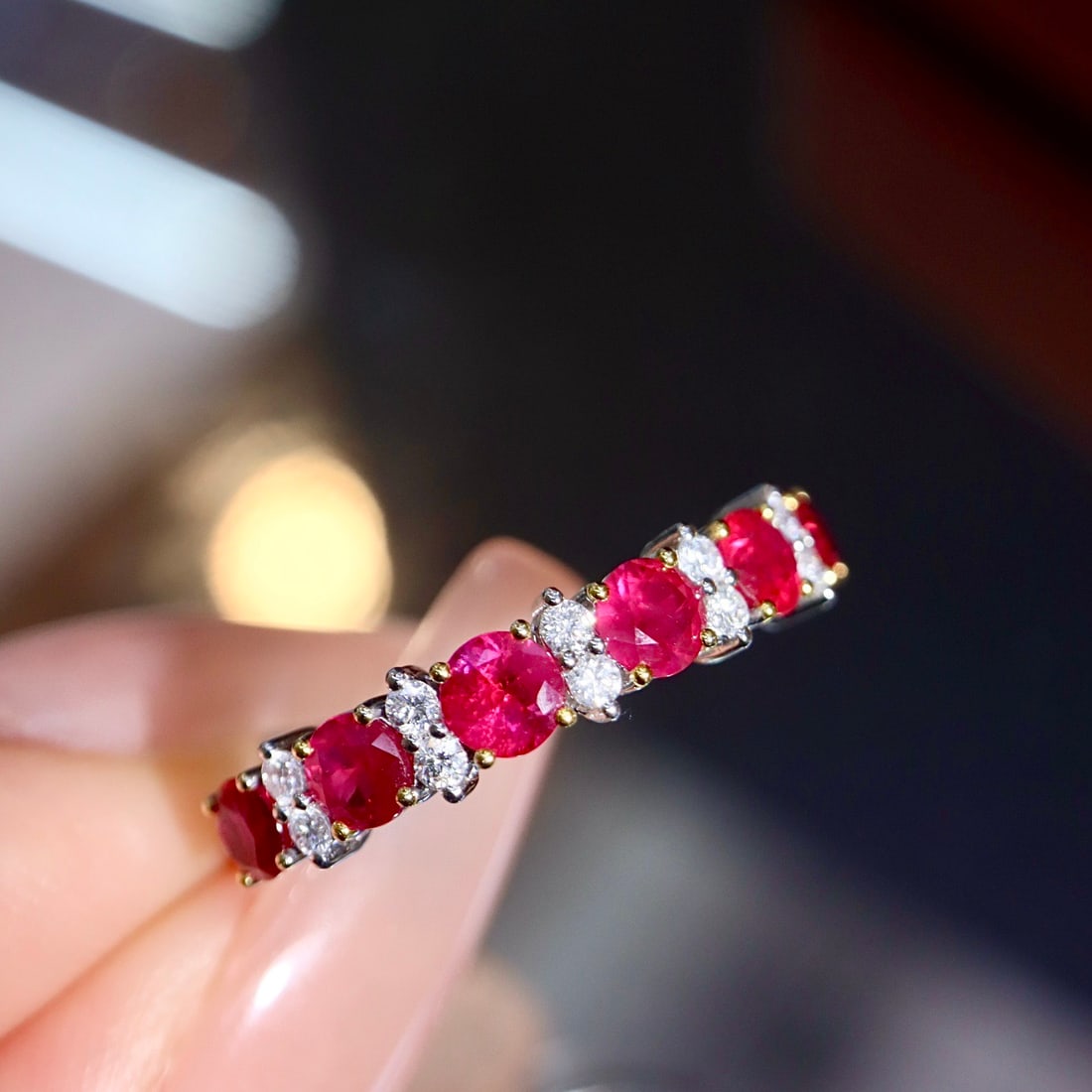 14k Gold 1.21 Ctw Natural Ruby & Diamond Ring - 7
