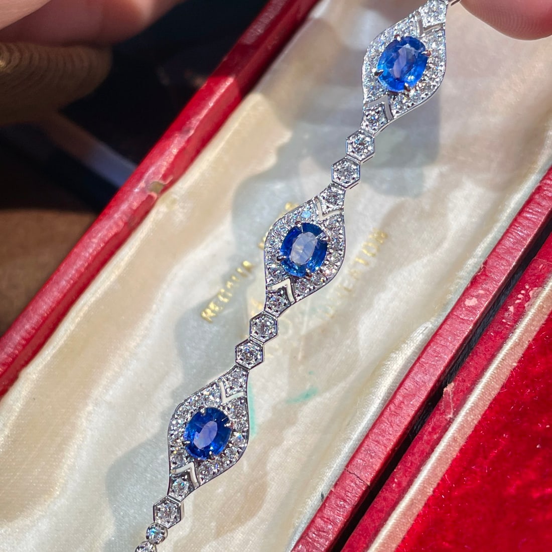 14k Gold 2.99 Ctw Natural Sapphire & Diamond Bracelet - 5