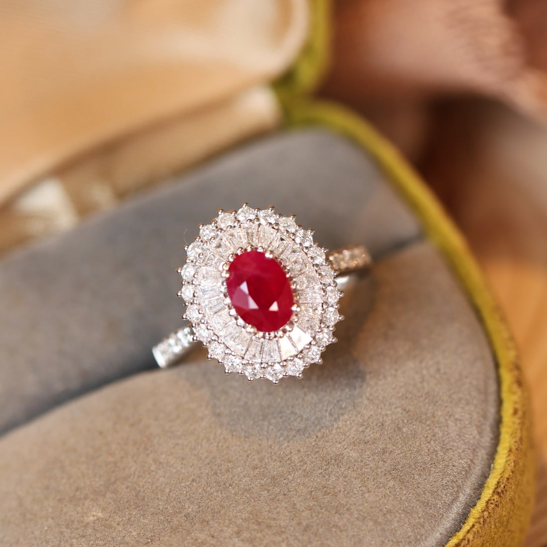 14k Gold 2.49 Ctw Vivid Red Natural Ruby & Diamond Ring/pendant( Without Chain ) - 2