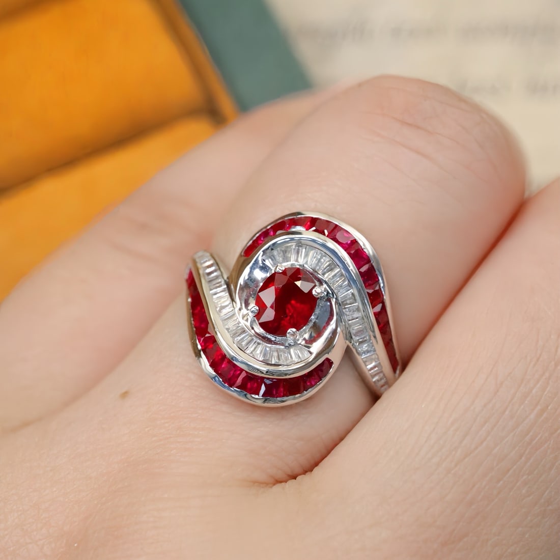 14k Gold 1.39 Ctw Natural Ruby & Ruby Ring - 5