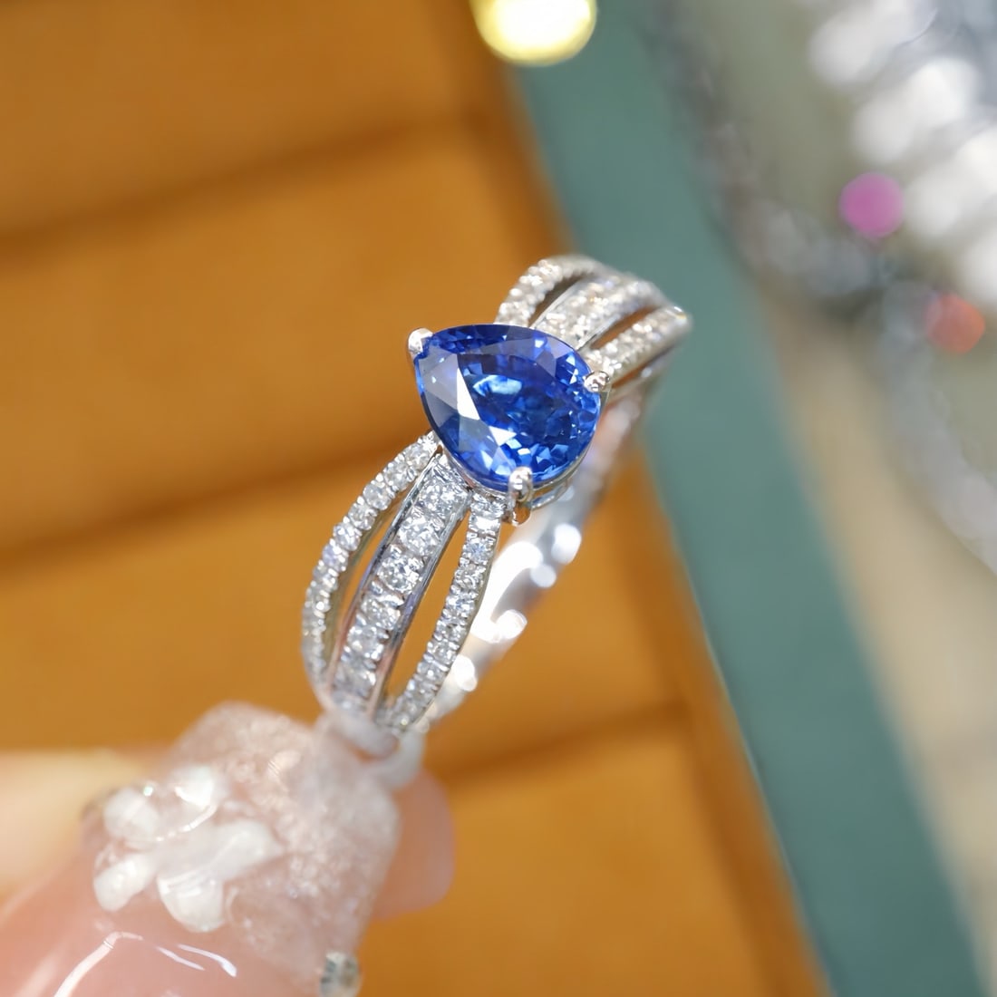 14k Gold 1.34 Ctw Natural Sapphire & Diamond Ring - 2