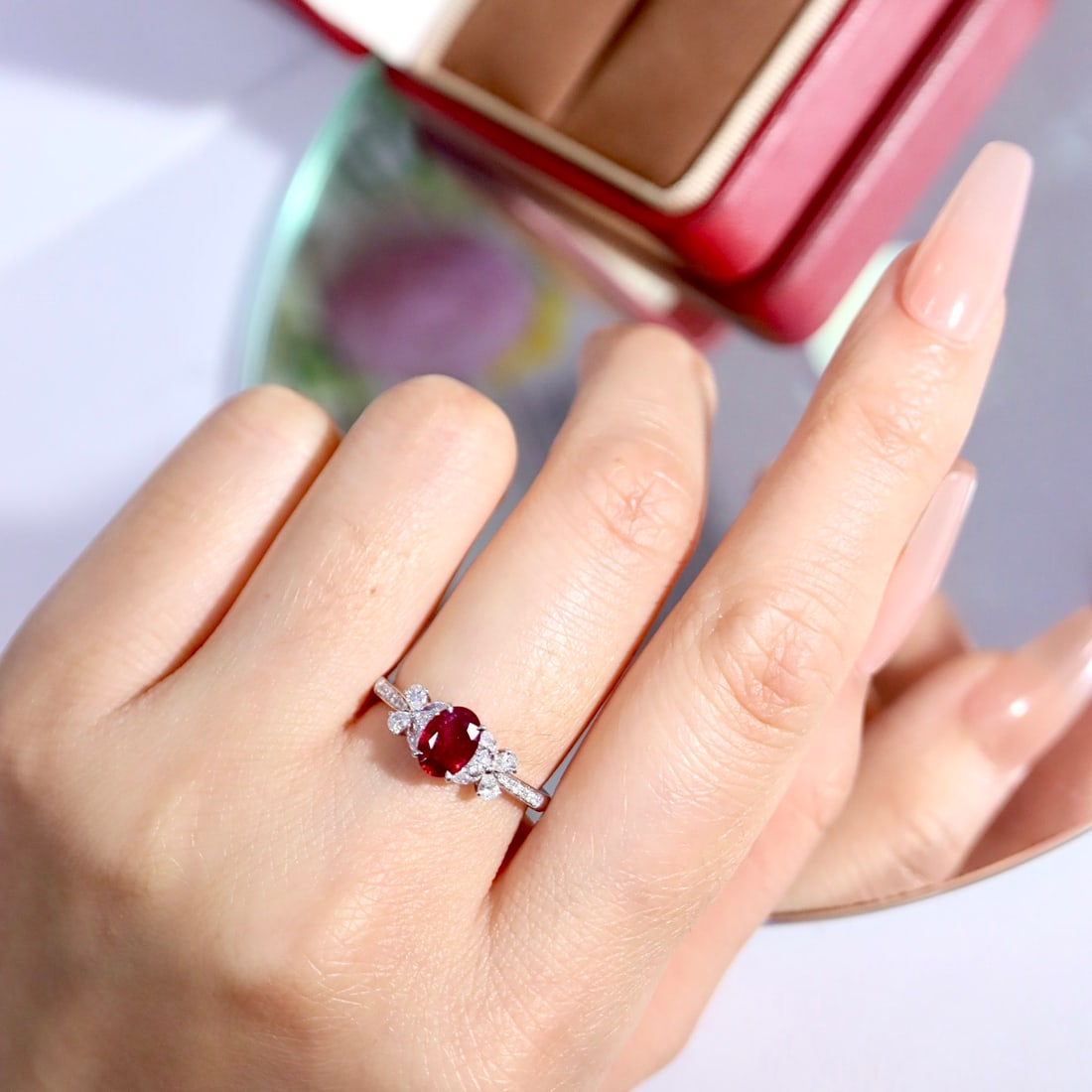 14k Gold 1.21 Ctw Natural Ruby & Diamond Ring - 4