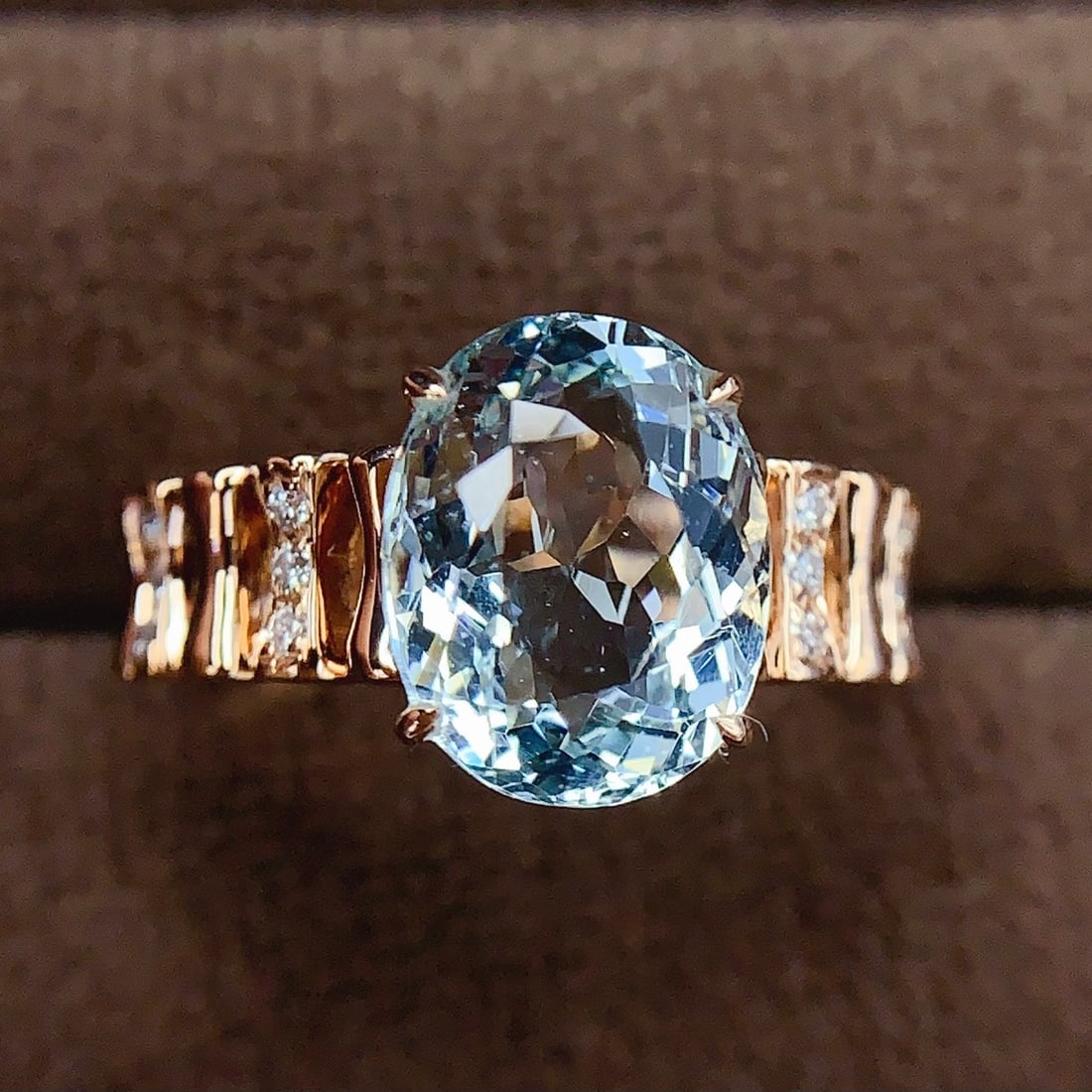 14k Gold 2.73 Ct Natural Aquamarine & Diamond Ring - 3