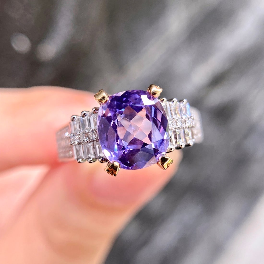 14k Gold 4.17 Ctw Natural Sapphire & Diamond Ring - 2