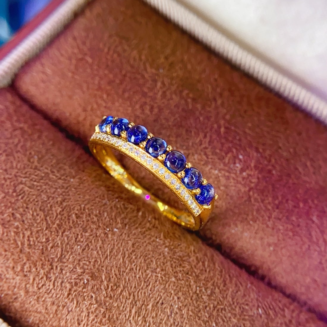 14k Gold 1.5 Ct Natural Sapphire & Diamond Ring - 2