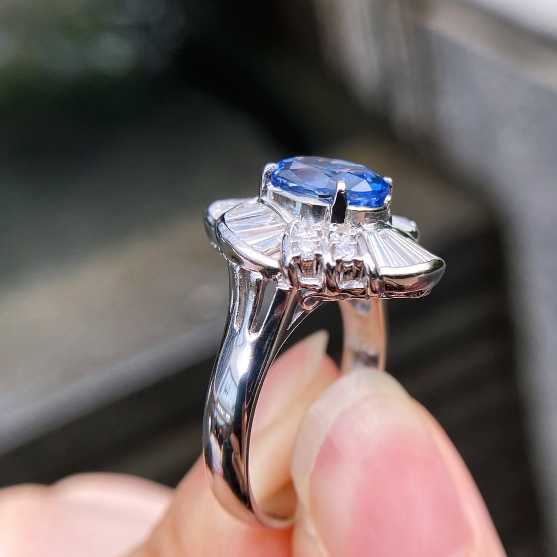 14k Gold 4.13 Ctw Natural Sapphire & Diamond Ring - 4